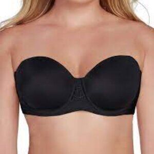 New Vanity Fair Womens 38 DD Black Bra Full Figure Underwired Removable Straps